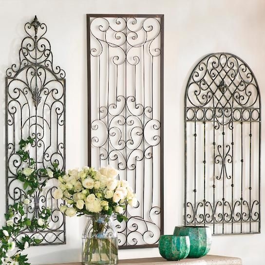 Wall Decor Arched Frame Metal Lattice Mediterranean Style