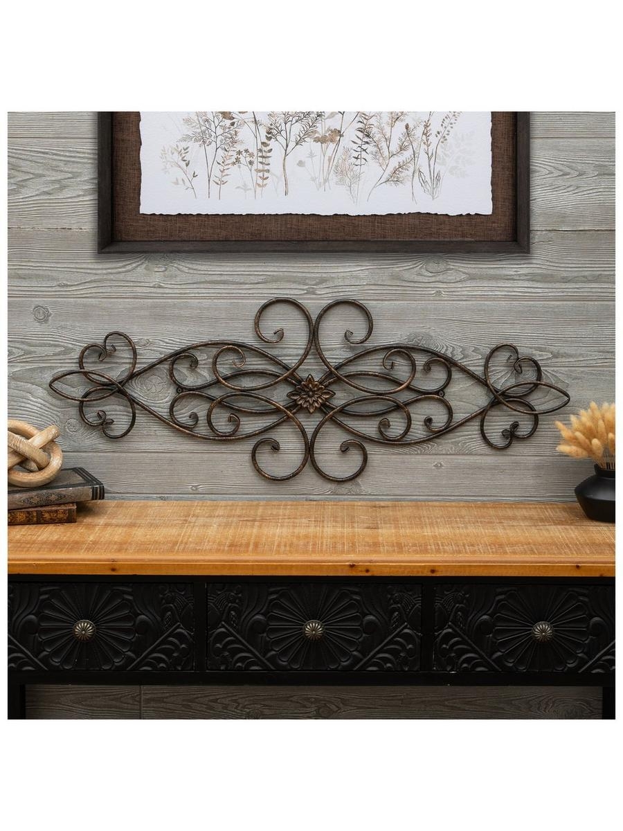 Wall Decor Flower Medallion Horizontal Rustic Farmhouse Art