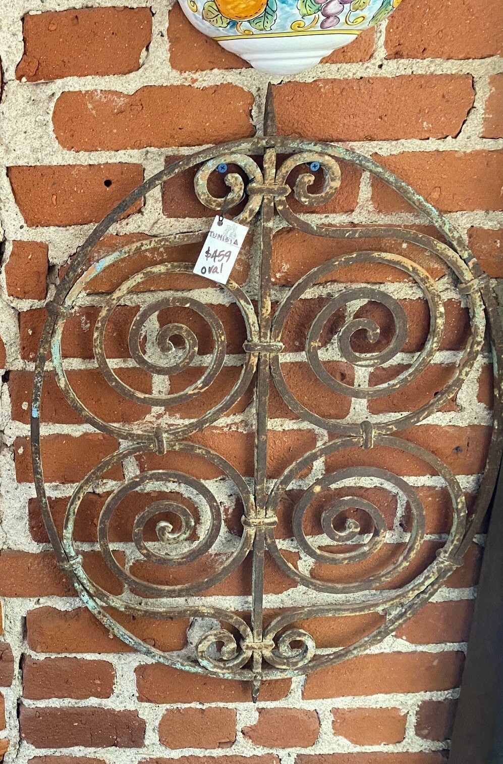 Wall Decor Oval Silhouette Verdigris Tuscan Wall Scrollwork