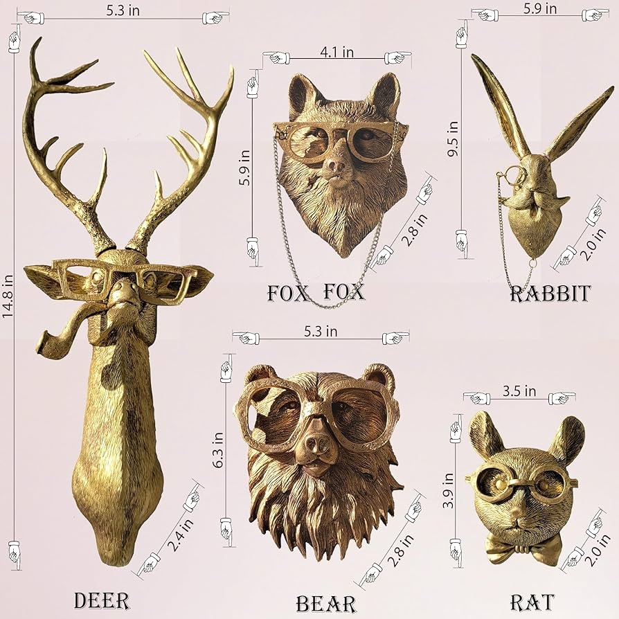 Wall Decor Set with Distressed Gold Patina for Quirky Gold Wall Decor