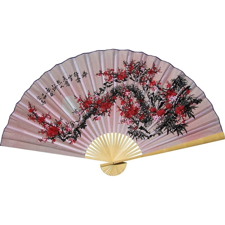 Wall Fan: Cherry Blossom Pattern Asian Style Wall Decor