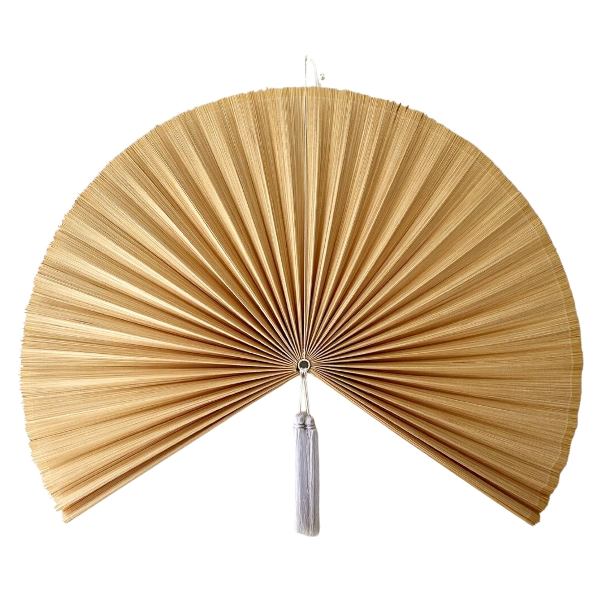 Wall Fan: Pleated Ribbed Large Ivory Wall Fan Decor