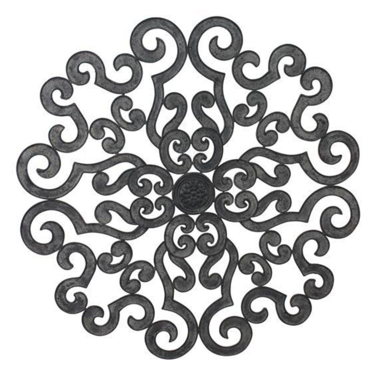 Wall Grill: Charcoal Scrollwork Mediterranean Medallion