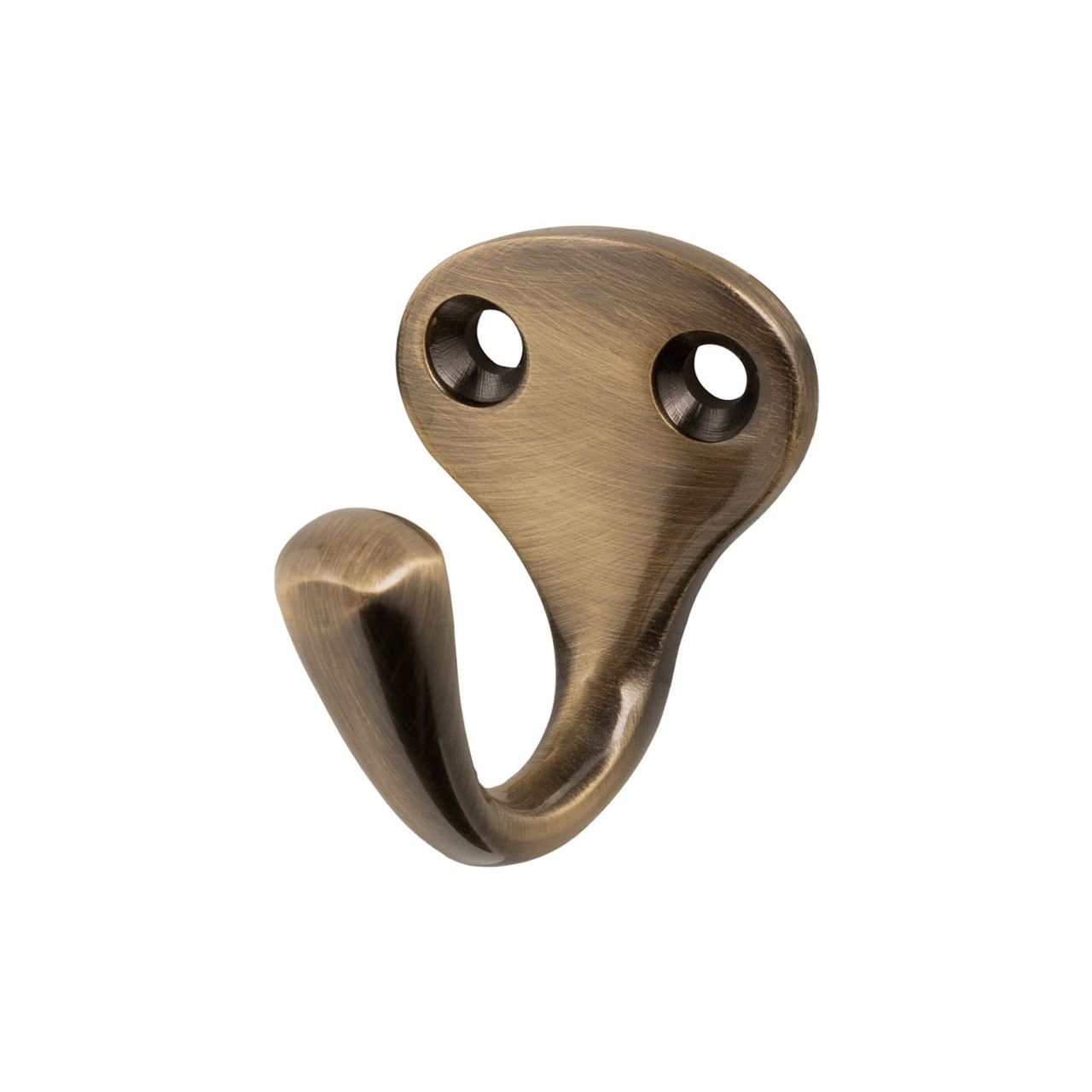 Wall Hook antique brass finish shield backplate under-bar hook