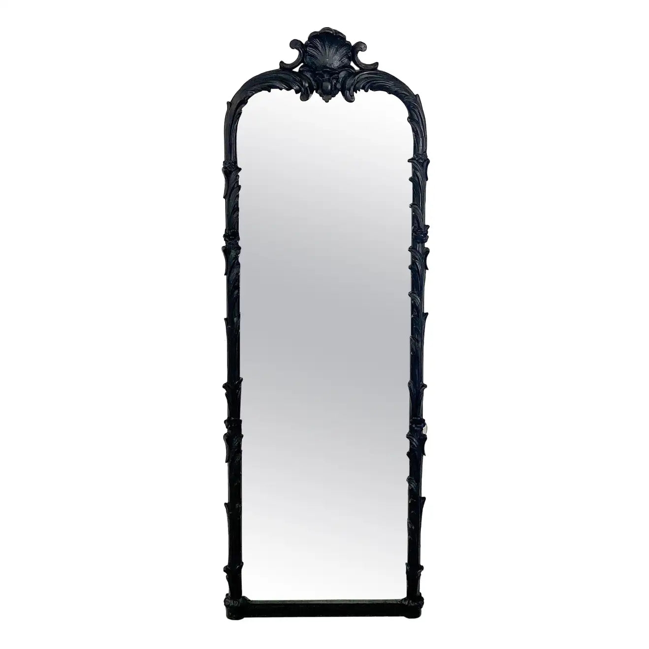 Wall Mirror showcasing Cast Iron Shell Crest, Ornate Frame Decor