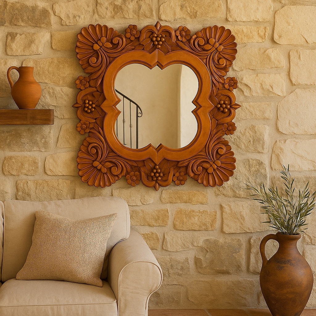 Wall Mirror Spanish Colonial Mirror Quatrefoil Opening