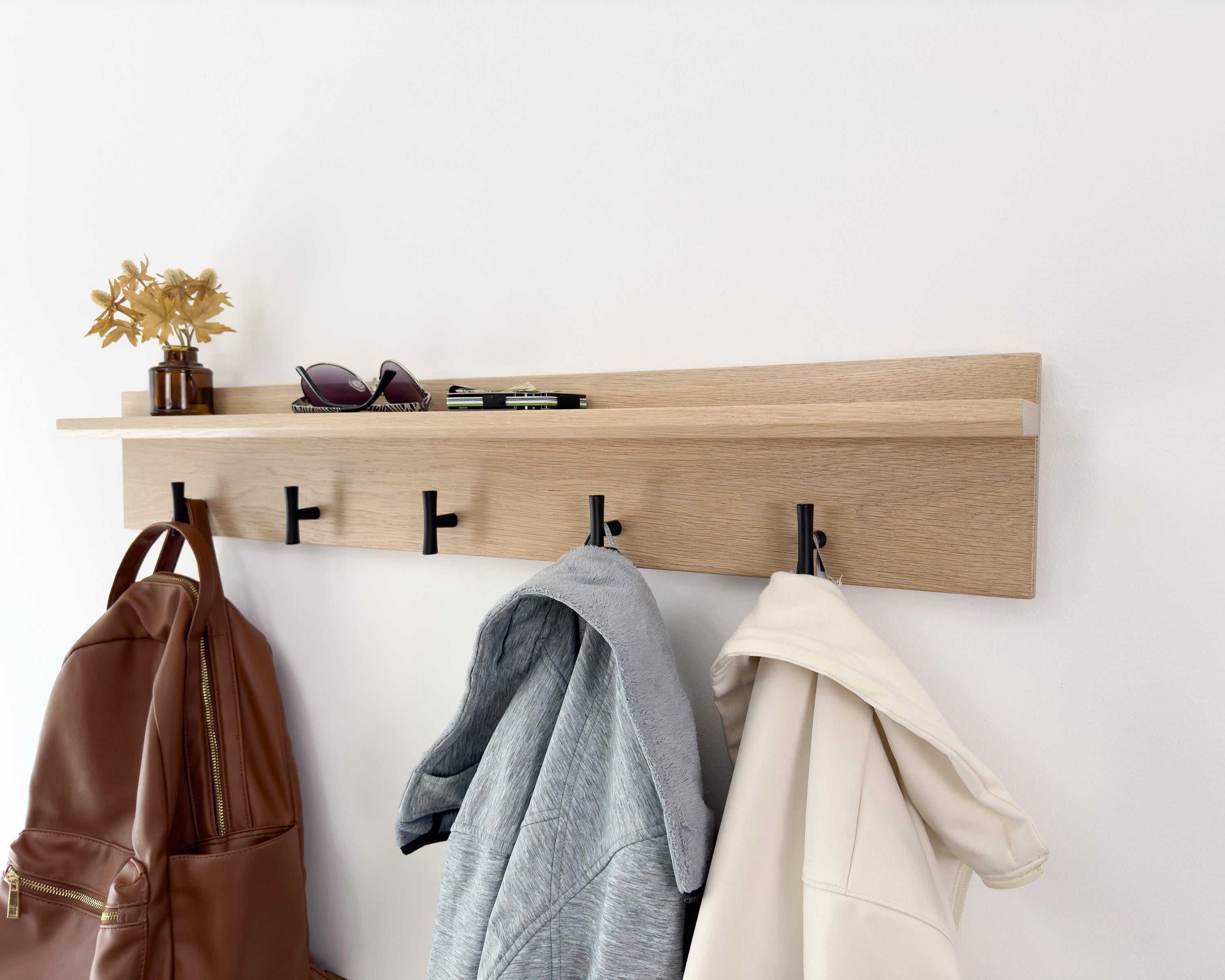 Wall Mounted Entryway Organizer black pegs scandinavian storage