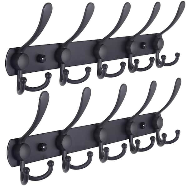 Wall Mounted Metal Rack industrial metal coat rack set triple hooks