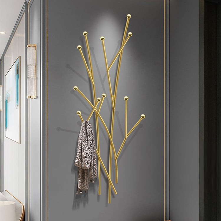 Wall Mounted Tree Rack tree branch shape glam entryway wall sculpture