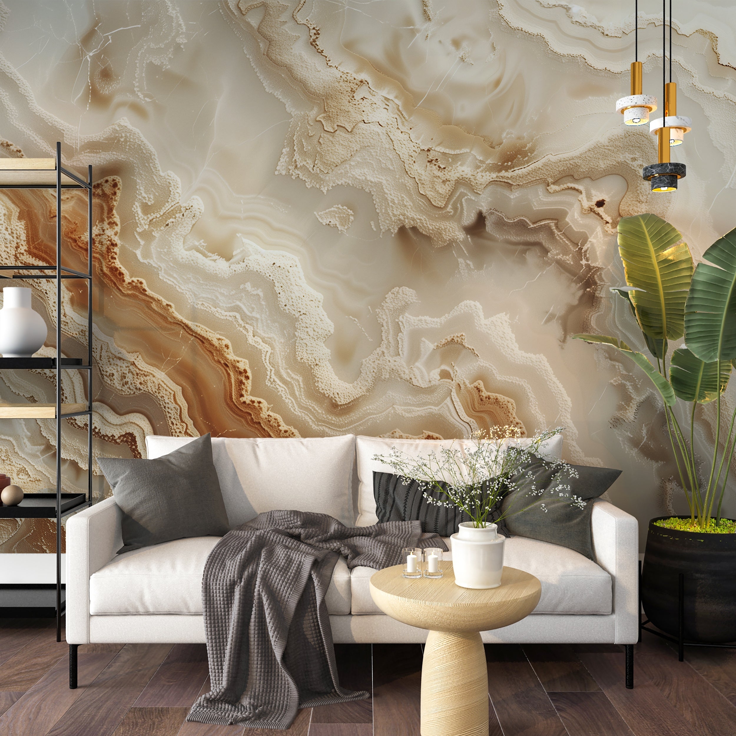 Wall Mural in Marble Pattern with Natural Stone Texture Wallpaper