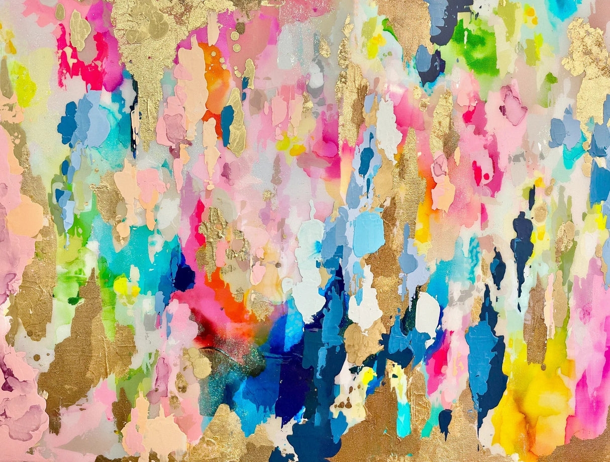Wall Mural with Bright Sprinkle Style for Painterly Accents