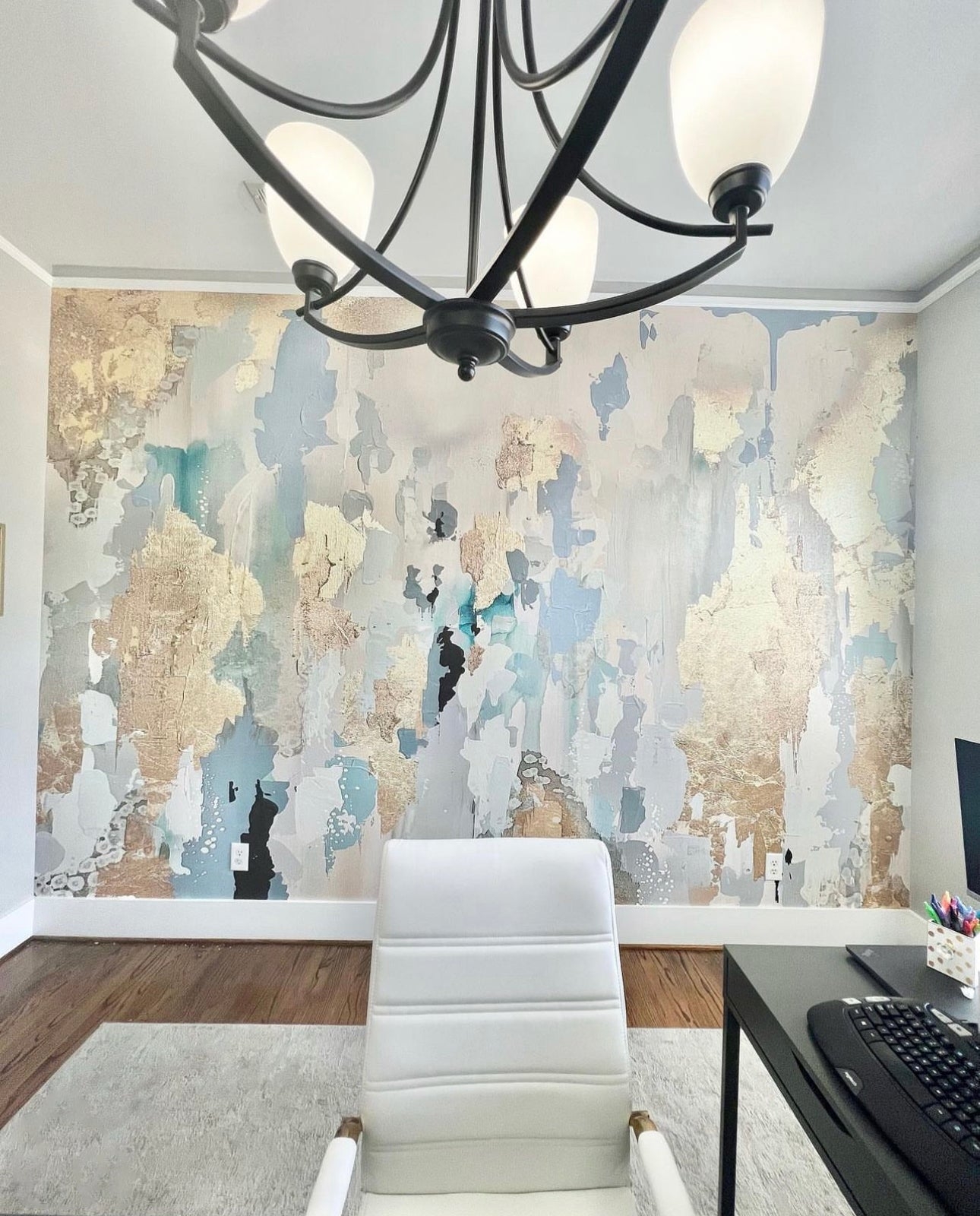 Wall Mural with Teal Palette for Artistic Blue Art