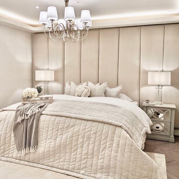 Wall Panel Headboard Warm Cream Floor To Ceiling Panels