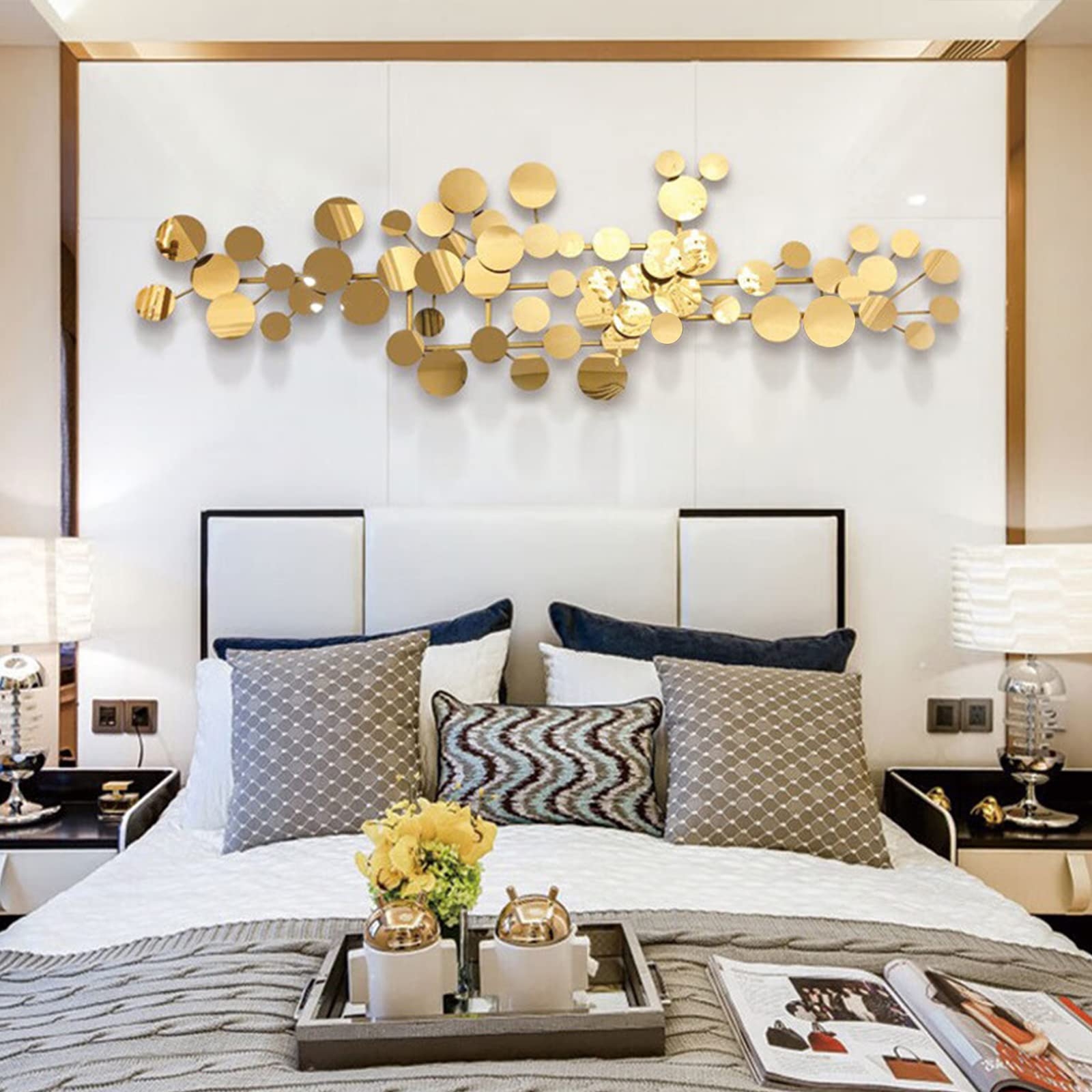 Wall Sculpture featuring Overlapping Disks Large 3D Wall Decoration