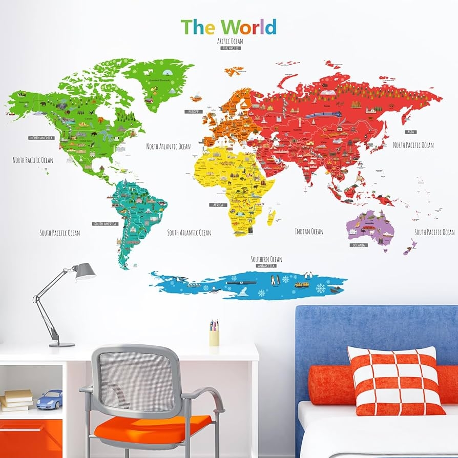 Wall Sticker: Extra Large Landmark Colorful Playroom Wall Art
