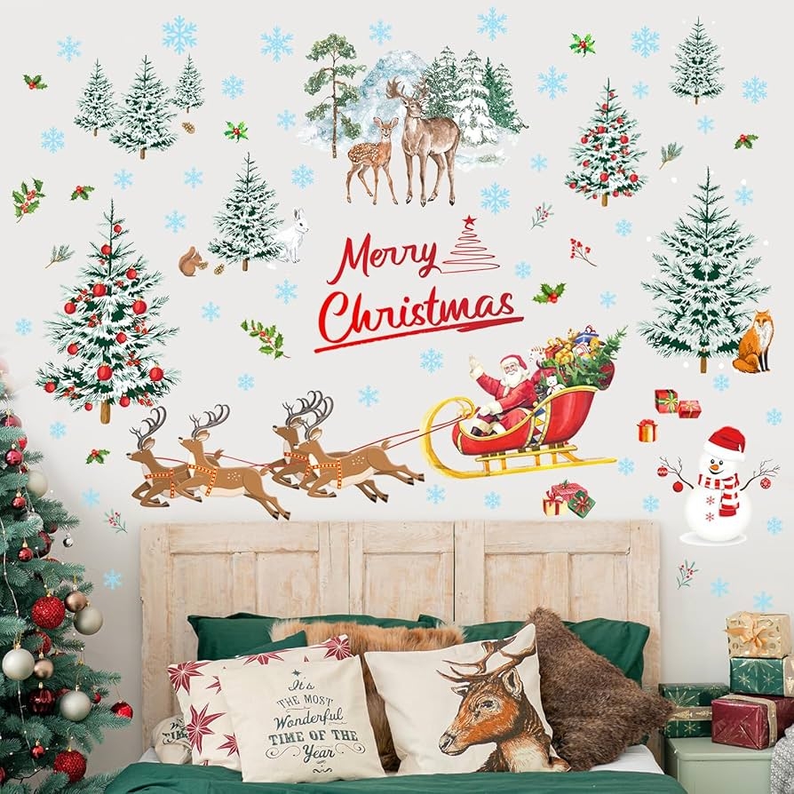 Wall Stickers: Rustic Nature Inspired Graphics for Holiday Decor