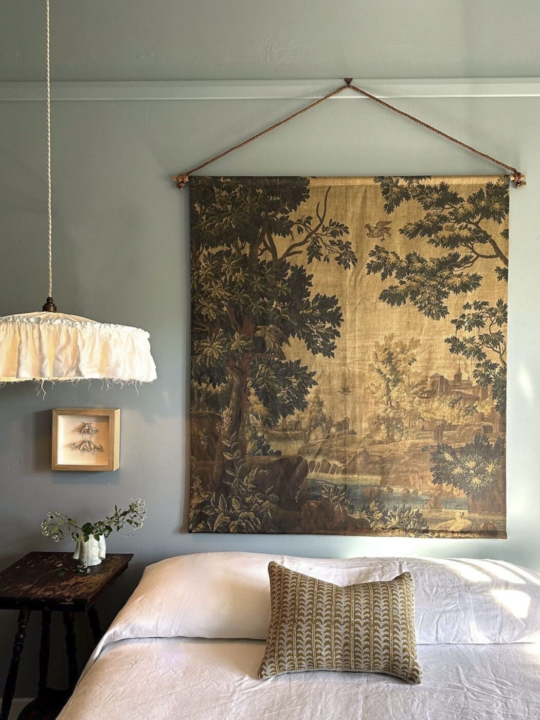Wall Tapestry: Rope Hanging System Vintage Landscape Wall Tapestry