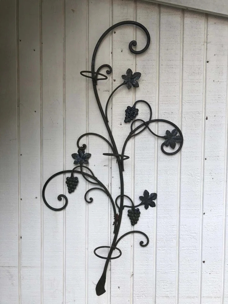 Wall Trellis Grape Leaf Accents Mediterranean Vine Planter