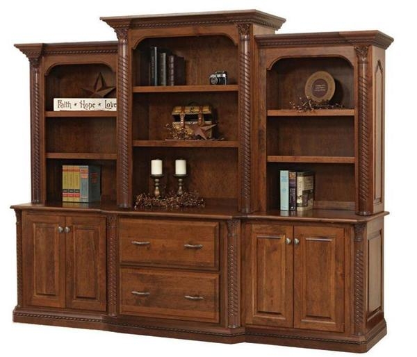 Wall Unit: Rope Carved Office Storage with Arched Shelving