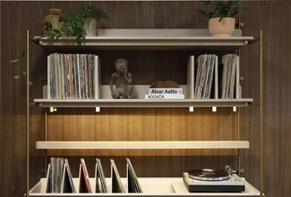 Wall Unit with Integrated Lighting for Modern Vinyl Wall Unit