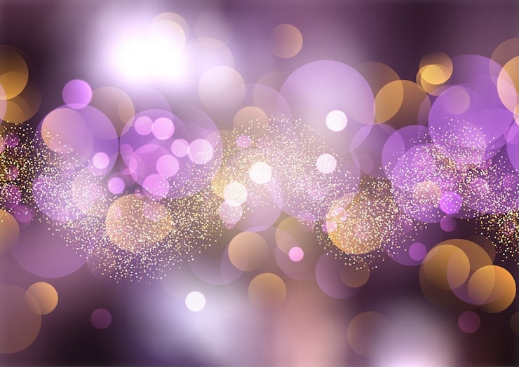 Wallpaper Gold Glitter Purple Bokeh Sparkle Wall Art
