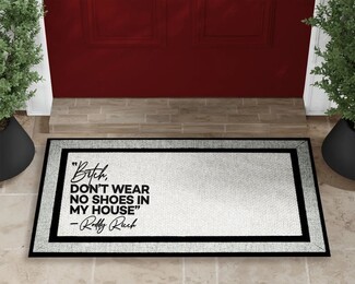 Welcome Mat Bold Typography and Urban House Rule Doormat