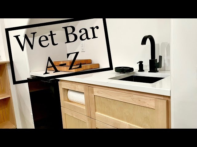 Wet Bar Featuring Integrated Paper Towel Holder Cabinet