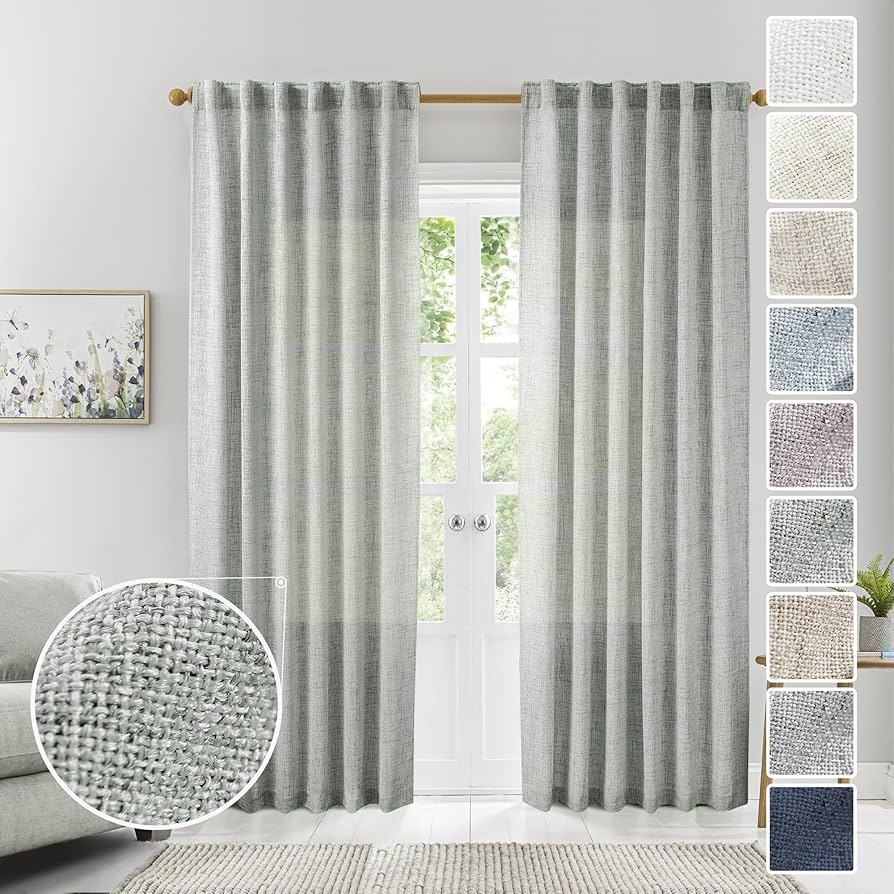Window Curtains Muted Sage Green Light Filtering Drapes