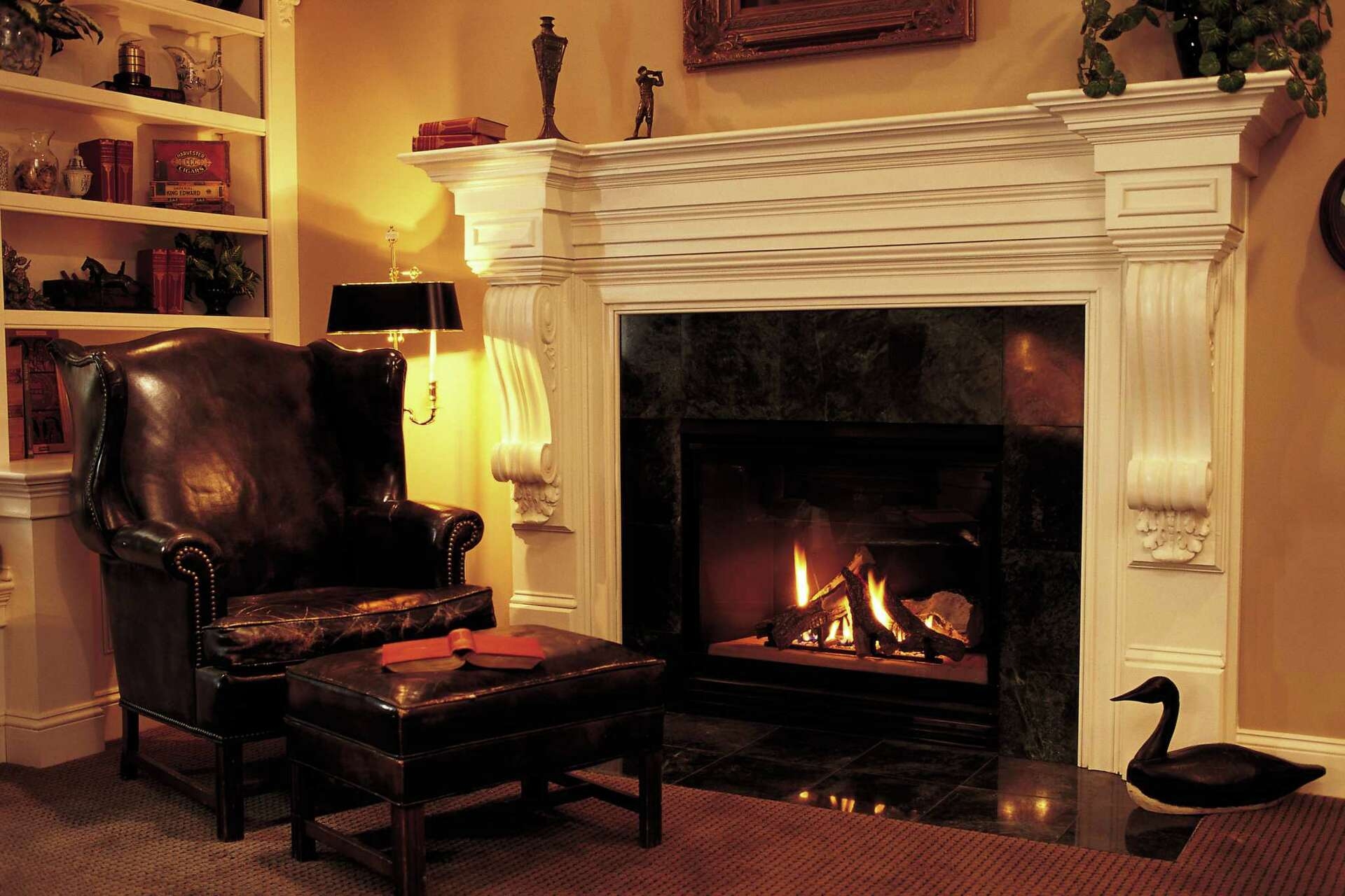 Wingback Chair with Matching Ottoman for a Reading Nook