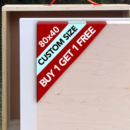 Wood Panel Cradled Depth Large Format 80x40 Birch Wood Panel