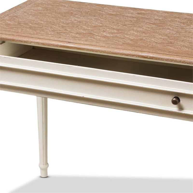 Writing Desk: Herringbone Top and Fluted Tapered Legs