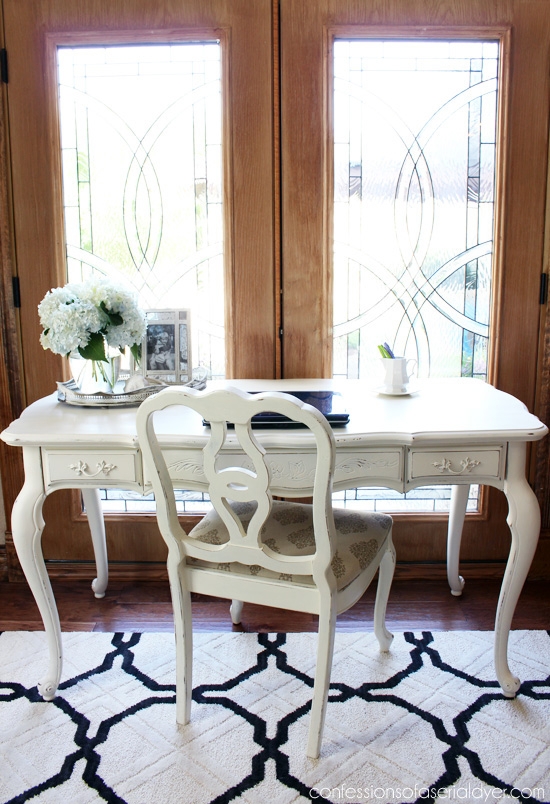 Writing Desk: Scalloped Desk Top and Scroll Back Chair