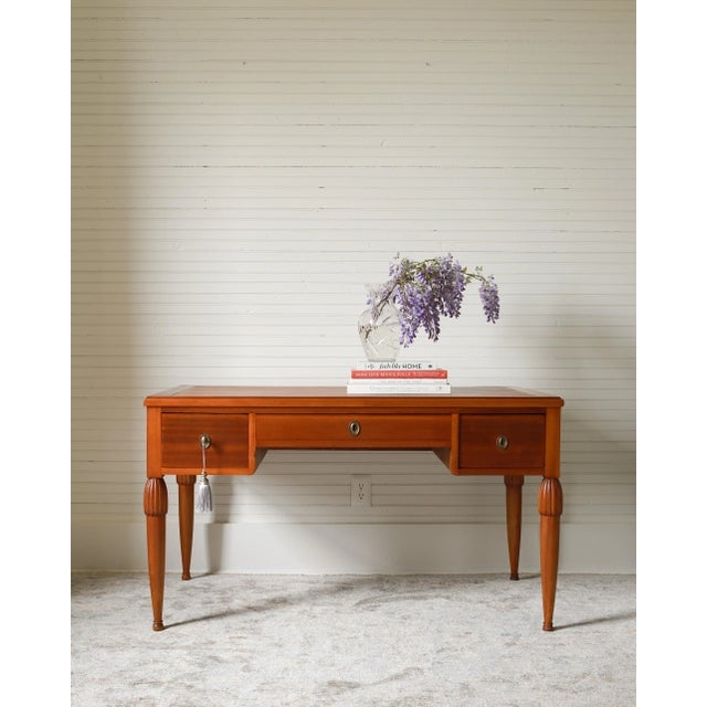 Writing Desk with Fluted Legs and Art Nouveau Desk