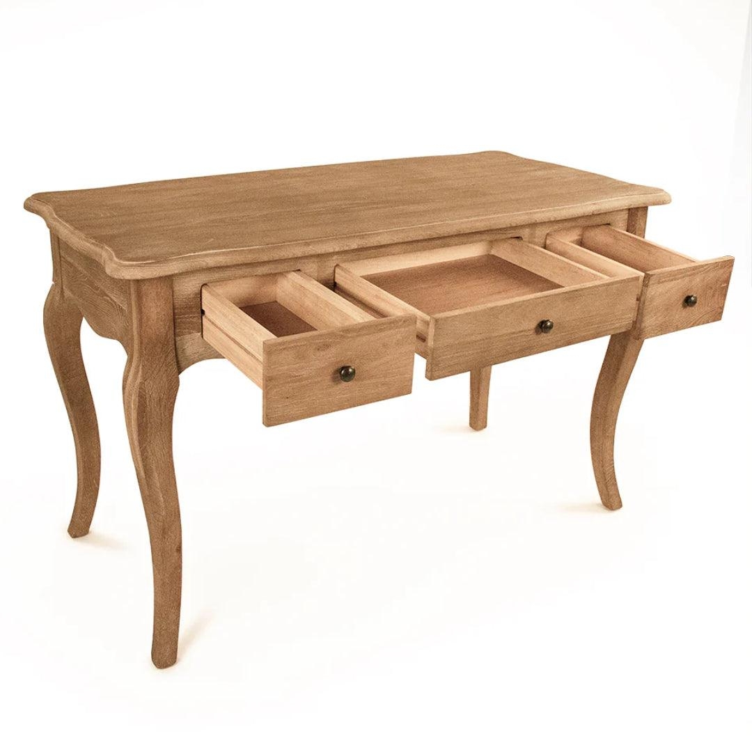 Writing Desk with Limed Gray Oak and Scalloped Top Edge