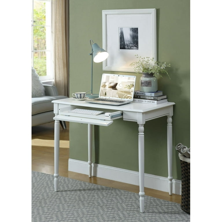Writing Desk with Pull-Out Keyboard Tray and Turned Legs