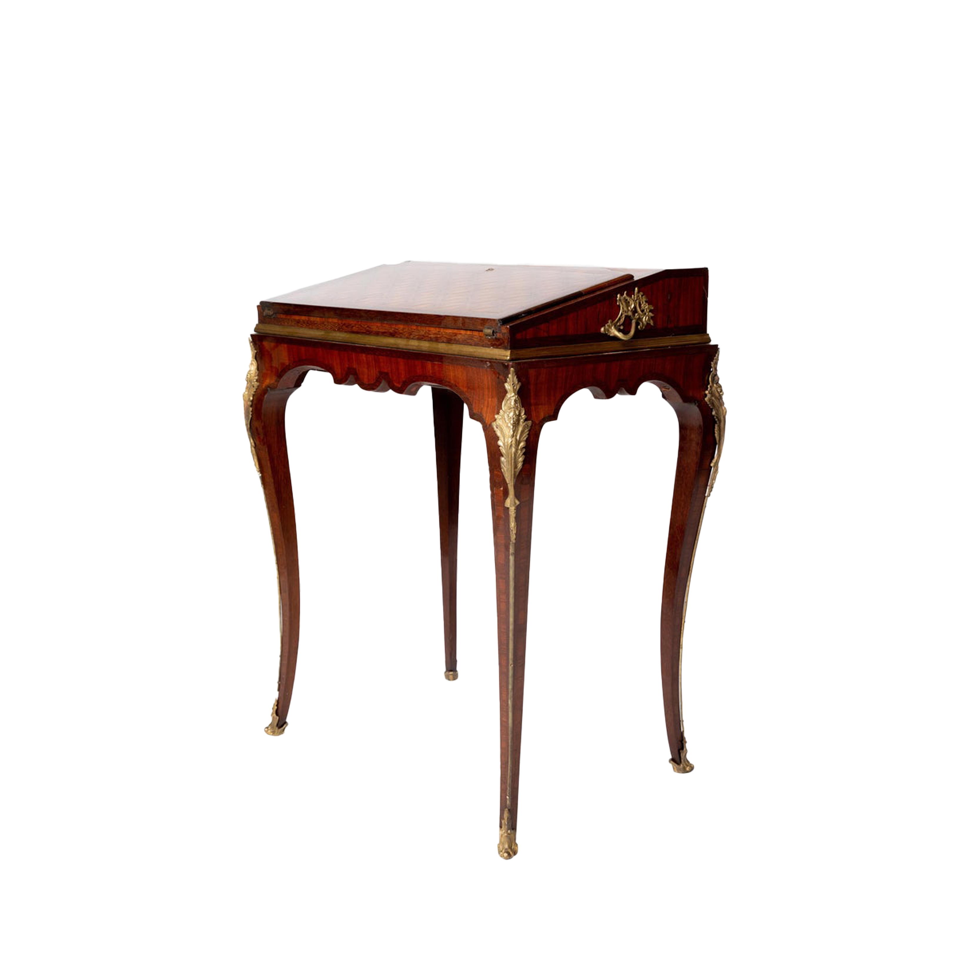 Writing Desk with Sloped Lid and Petite Parquetry Desk