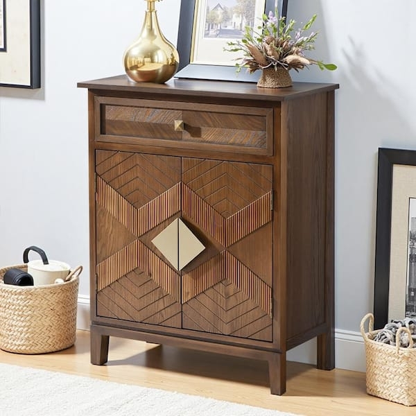 Accent Cabinet Diamond Hardware Reeded Texture Diamond Hardware Cabinet