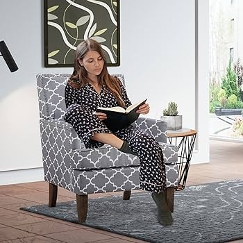 Accent Chair Moroccan Pattern with Silver Nailhead Trim