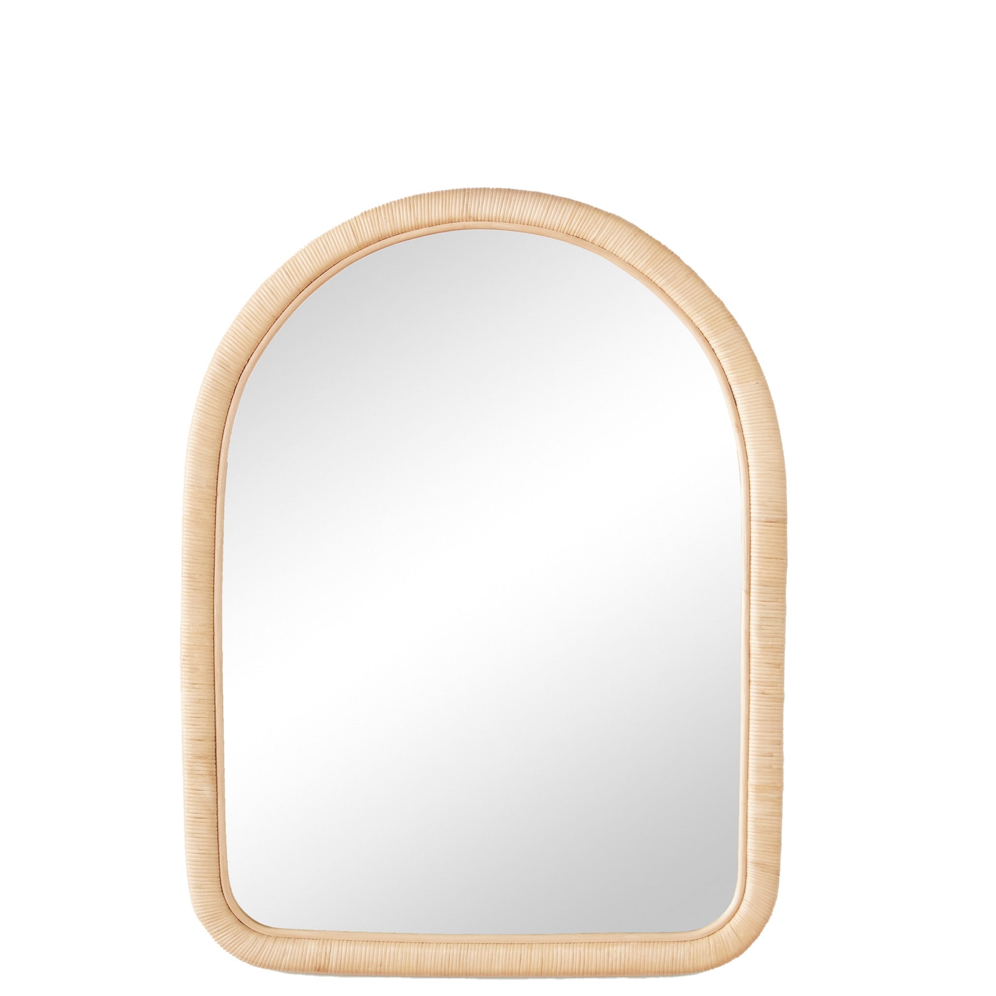 Arch Mirror Natural Rattan Woven Ribbed Texture