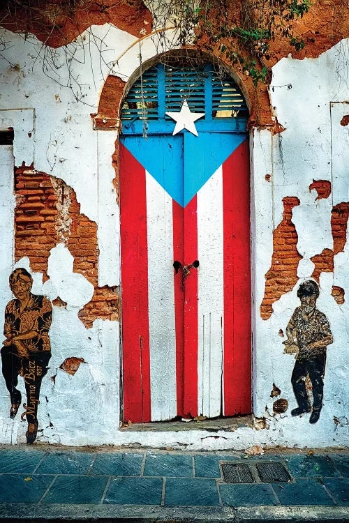 Architectural Doorway Stencil Mural Details Flag Mural