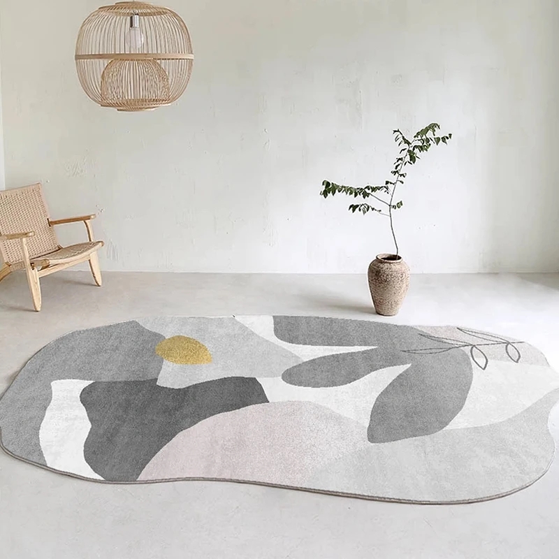 Area Rug Minimalist Botanical Line Art Organic Curves