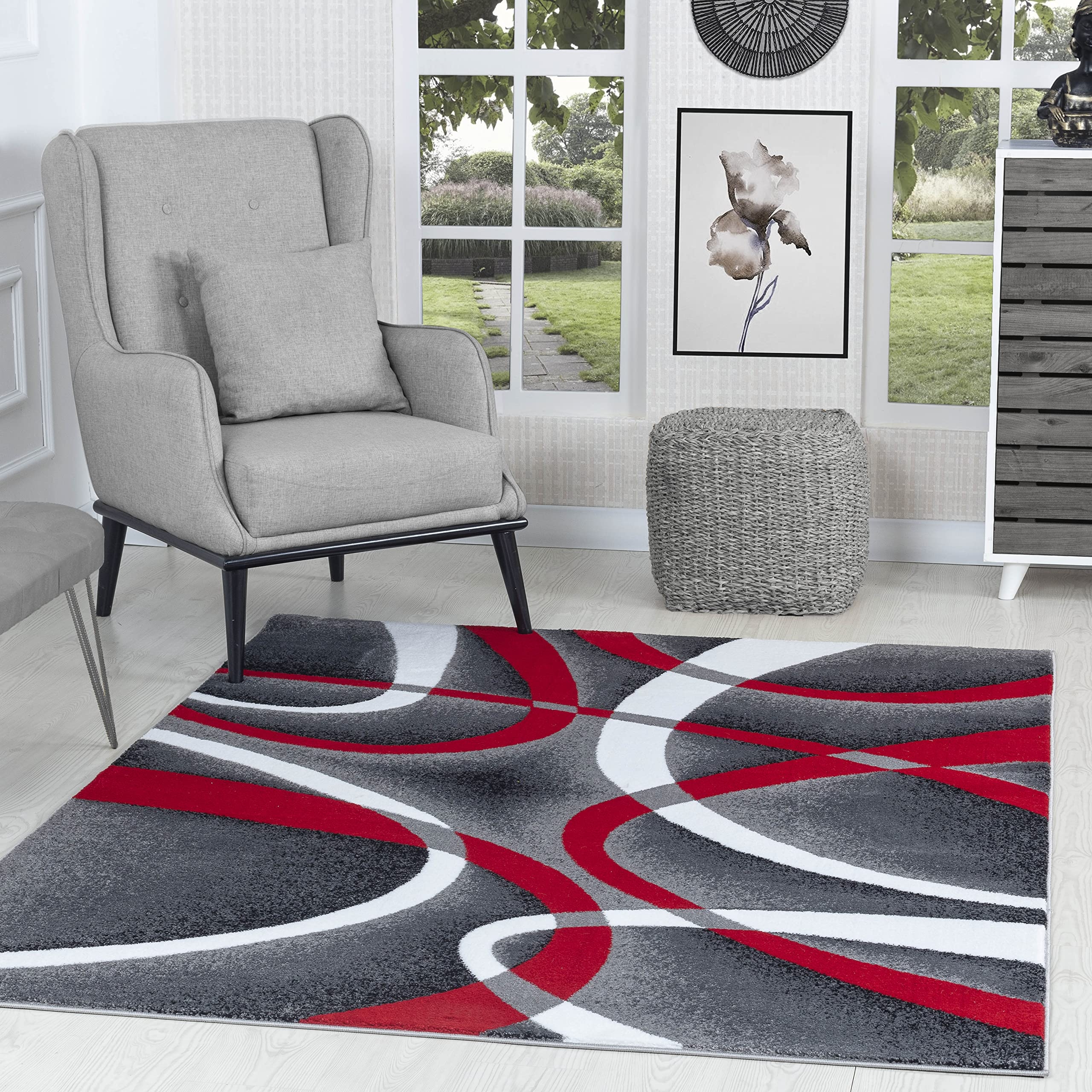 Red And Grey Rug