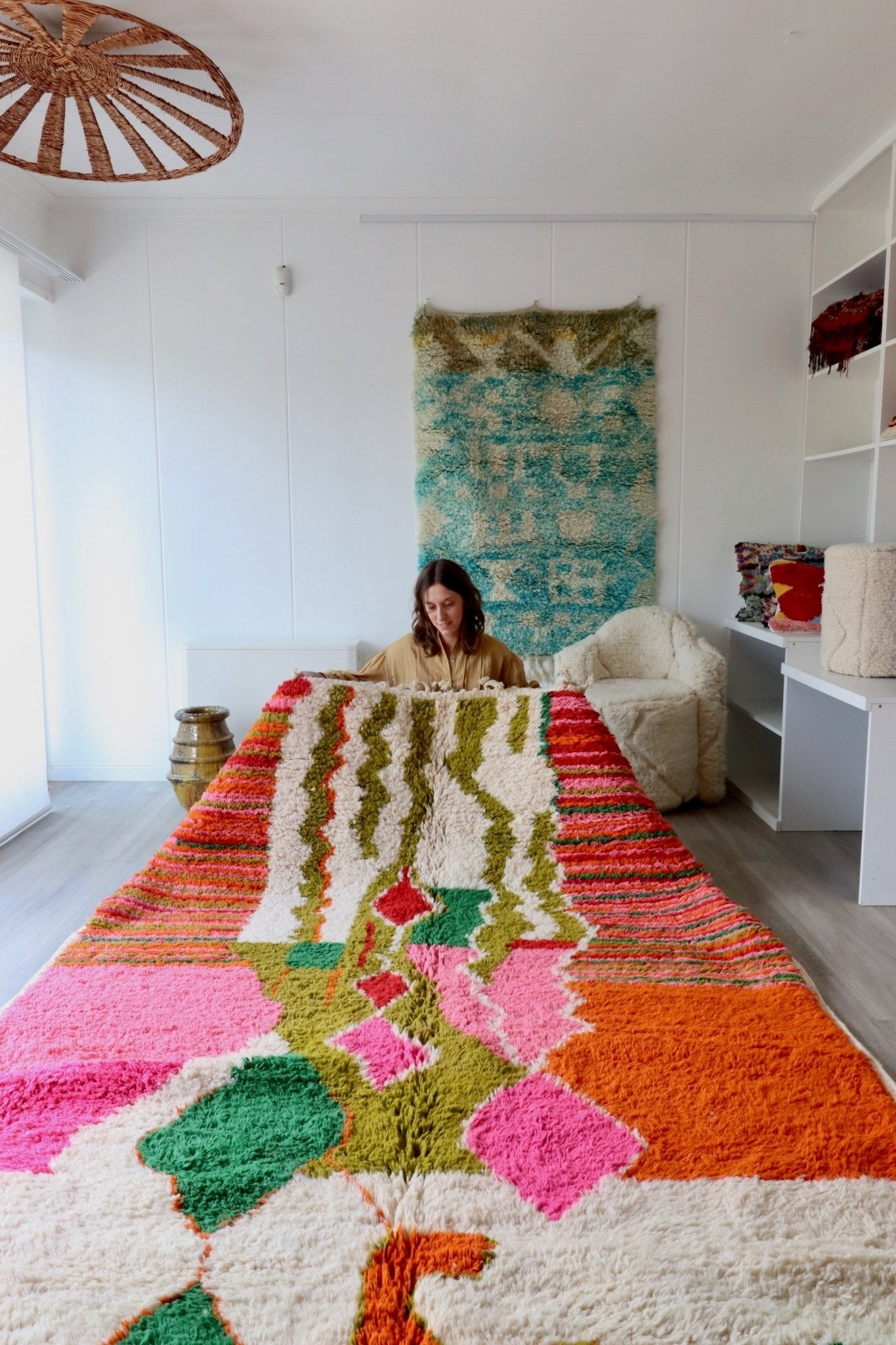 Orange And Green Rug