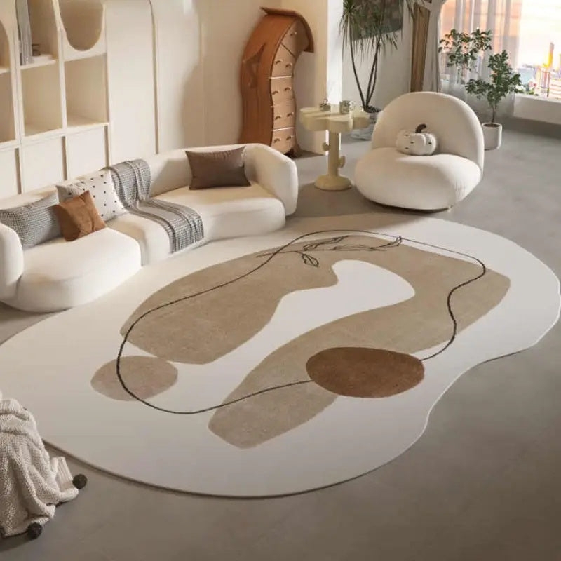 Area Rug Organic Modern Abstract Pattern Neutral Palette