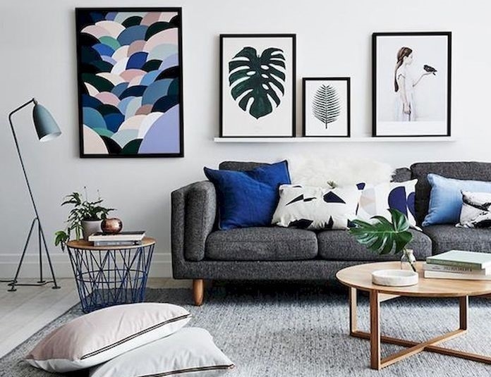 Area Rug: Textured Slate Botanical Gallery Wall Decor