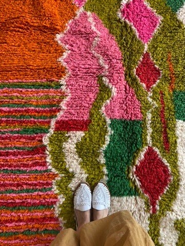 Area Rug Vibrant Multi Pattern Plush Wool Shaggy Berber Decor