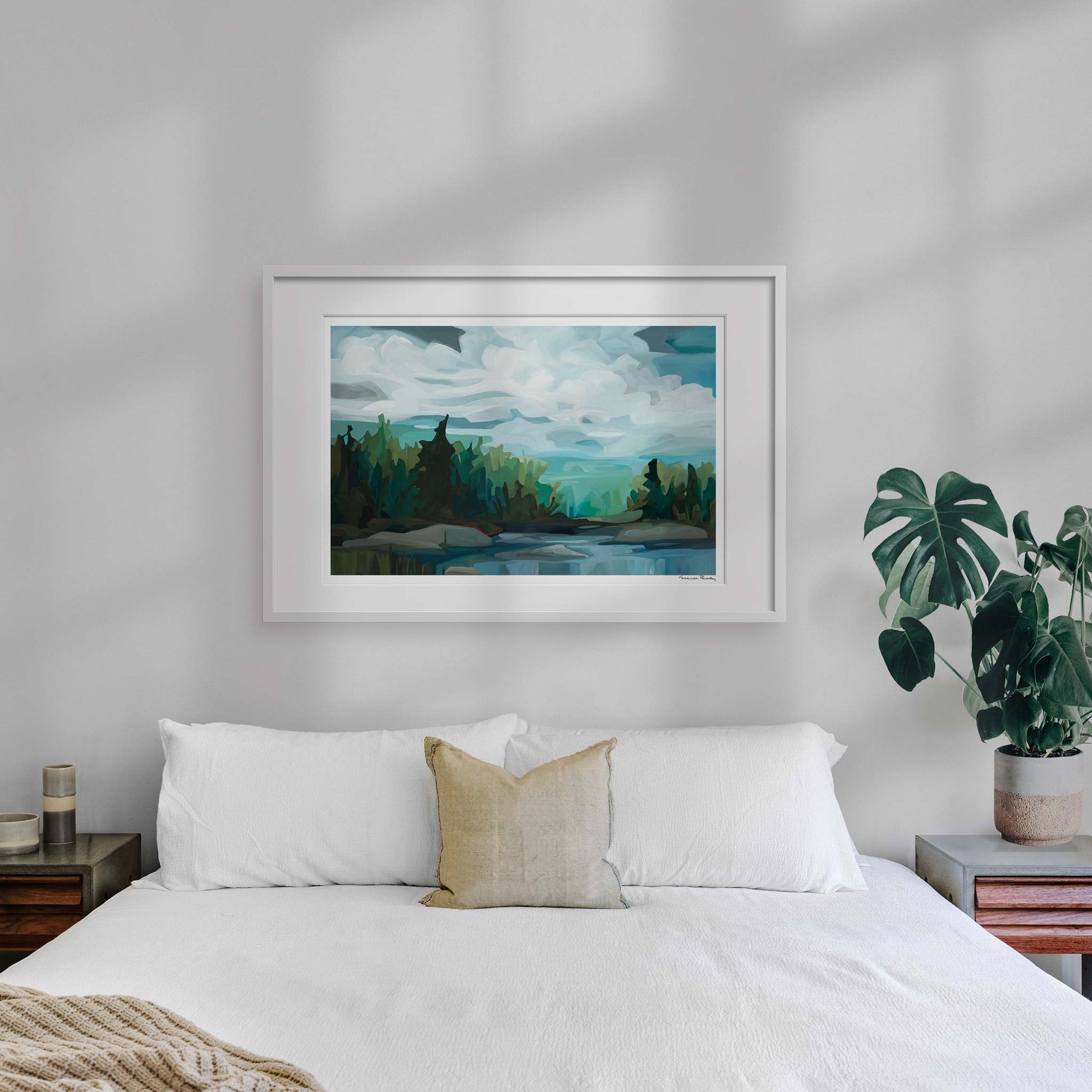 Art Print Matted Frame Nature Inspired Horizontal Landscape Art