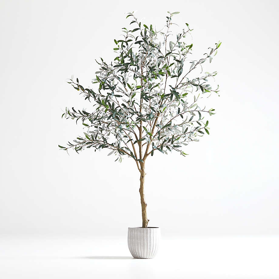 Artificial Olive Tree: Airy Canopy & Fluted Pot Design