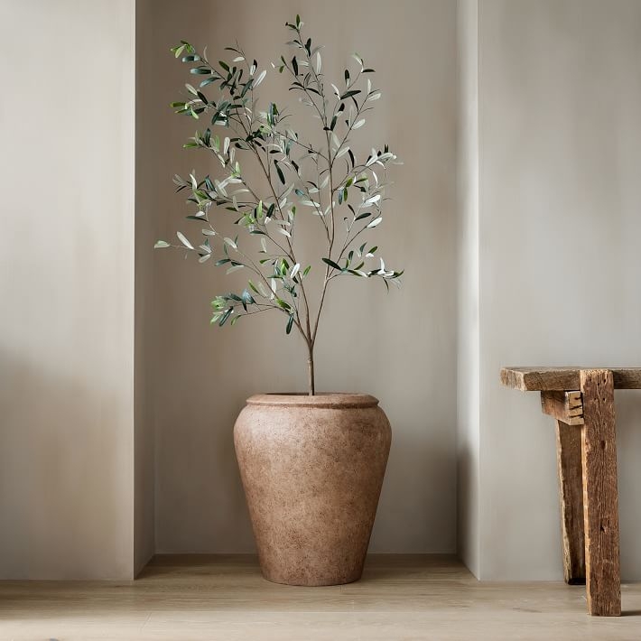 Artificial Tree With Textured Terracotta Floor Pot Home