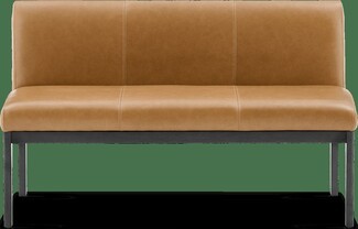 Banquette Bench Caramel Espresso Base Vertical Stitched